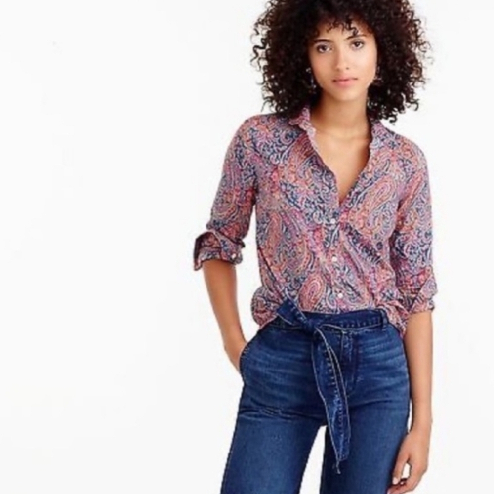 J. Crew X Liberty Art Fabrics Felix & Isabella Paisley Shirt